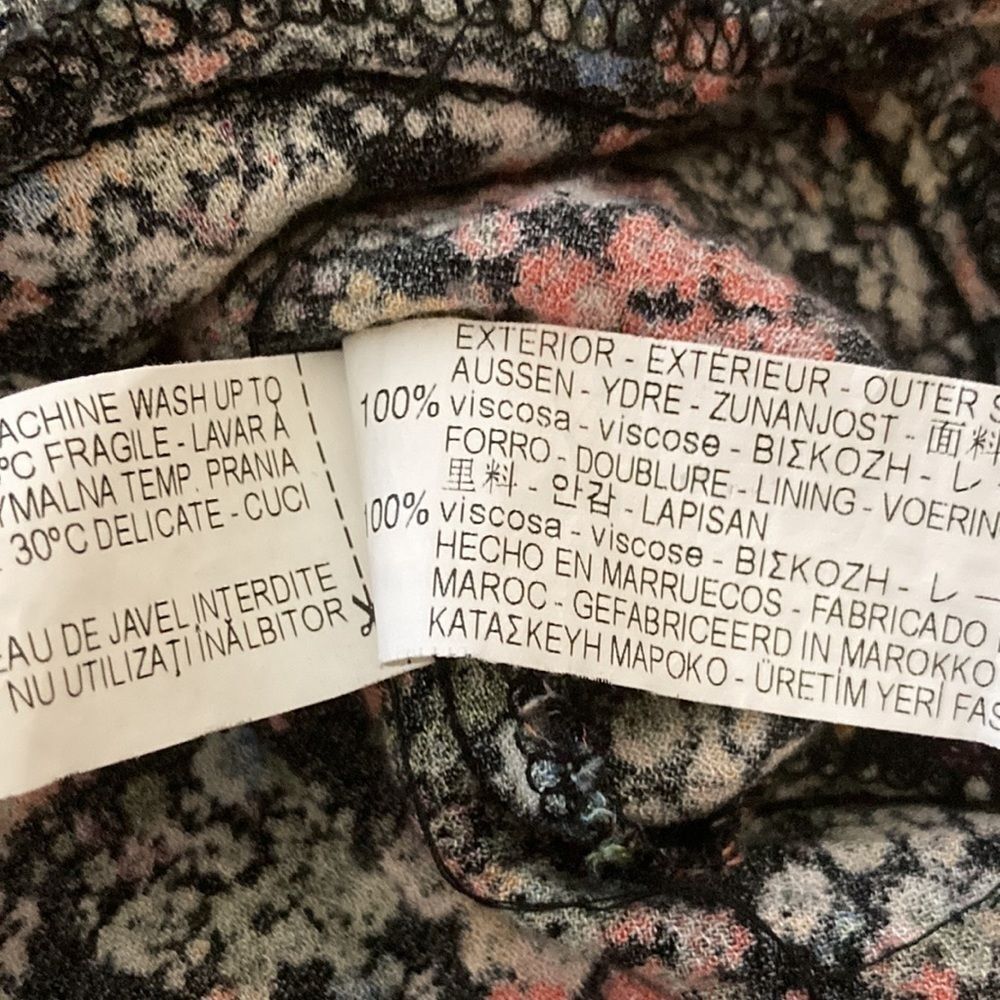 Zara Trafaluc Collection Black Floral Boho Tiered Ruffle Fall Tunic Mini Dress - Picture 15 of 16